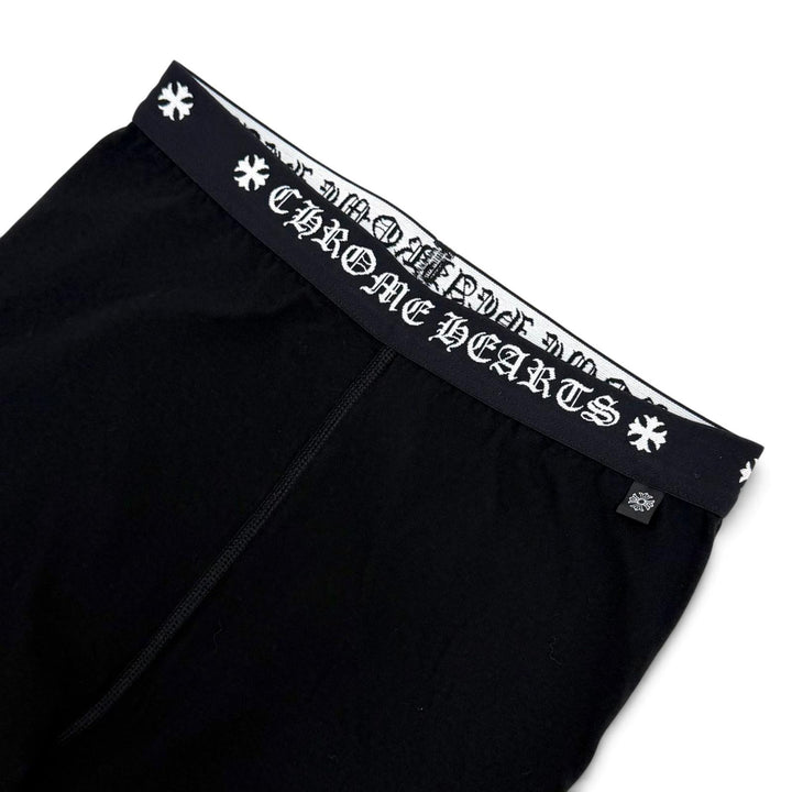 Pristine CHROME HEARTS Pants Horseshoe Spats Leggings black cotton Women M