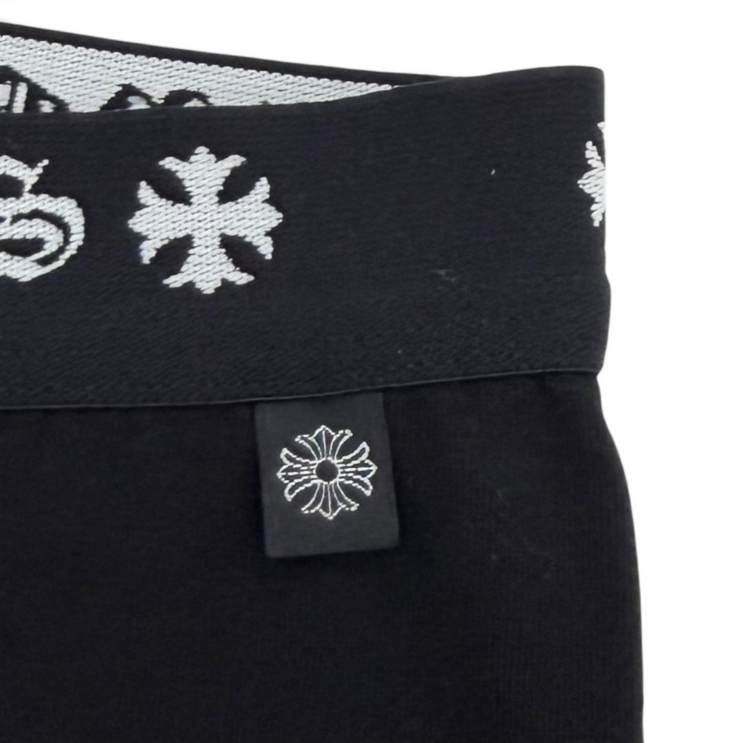Pristine CHROME HEARTS Pants Horseshoe Spats Leggings black cotton Women M