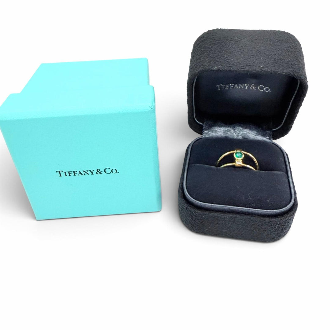 Great TIFFANY&Co. Ring ring Diamond Reversible Yellow Gold 18K Women