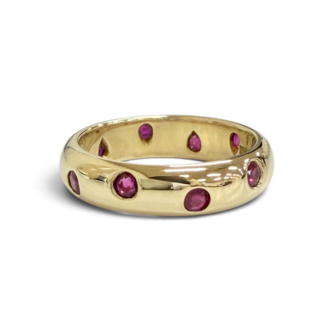Excellent TIFFANY&Co. Ring ring Dots Ruby Ring 750(YG) Yellow Gold 750 Women