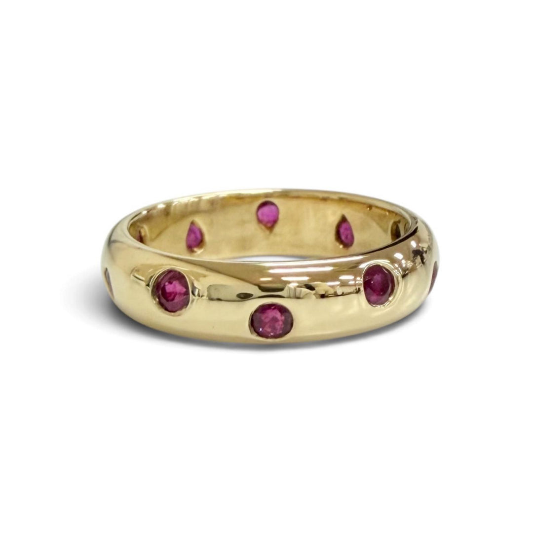 Excellent TIFFANY&Co. Ring ring Dots Ruby Ring 750(YG) Yellow Gold 750 Women