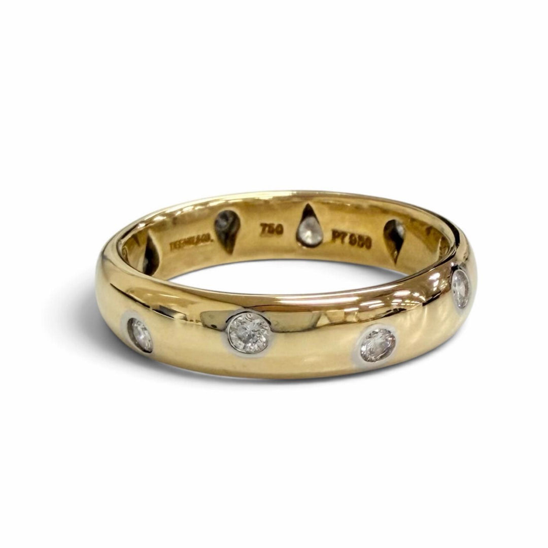 Great TIFFANY&Co. Ring ring Dot diamond ring 750(YG) Pt950 Yellow Gold 750 Women