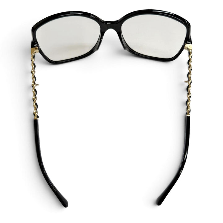 Excellent CHANEL COCO Mark Logo Eco Pearl Chain Square Sunglasses Eyewear 5210Q