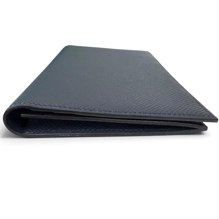 Excellent HERMES Bifold Wallet MC2 Fleming Purse Navy Epsom Leather mens