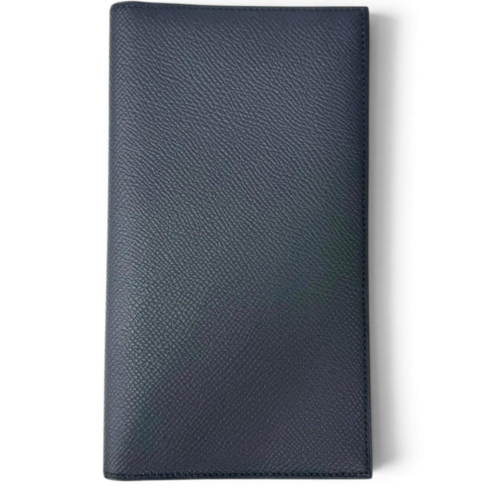 Excellent HERMES Bifold Wallet MC2 Fleming Purse Navy Epsom Leather mens
