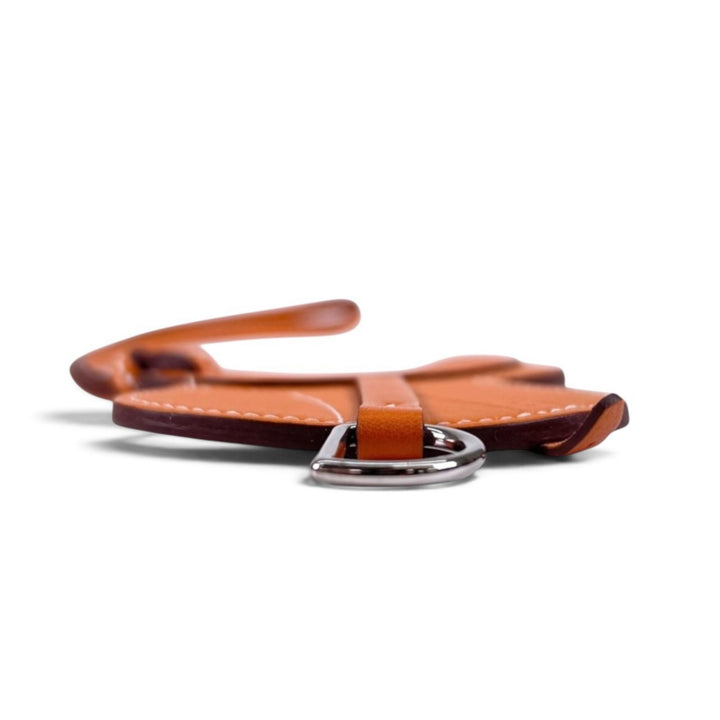 Pristine HERMES charm PaddockSelle Orange Vaux Swift Leather Women