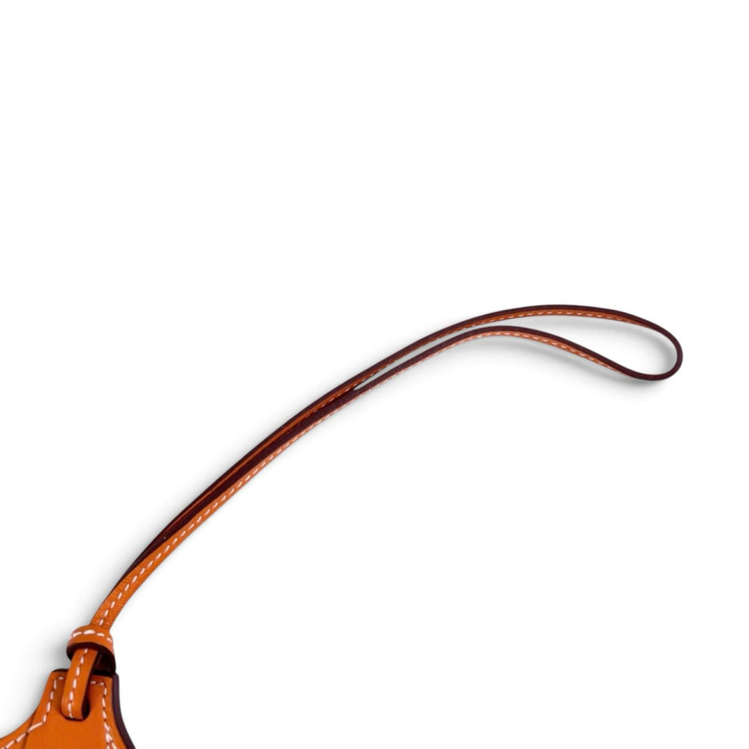 Pristine HERMES charm PaddockSelle Orange Vaux Swift Leather Women