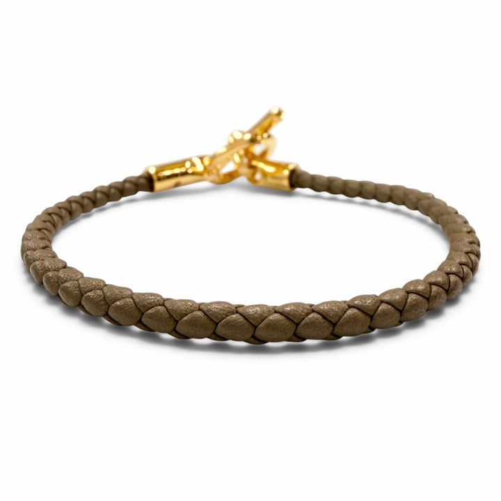 Excellent HERMES bracelet Grenan Brown leather Women