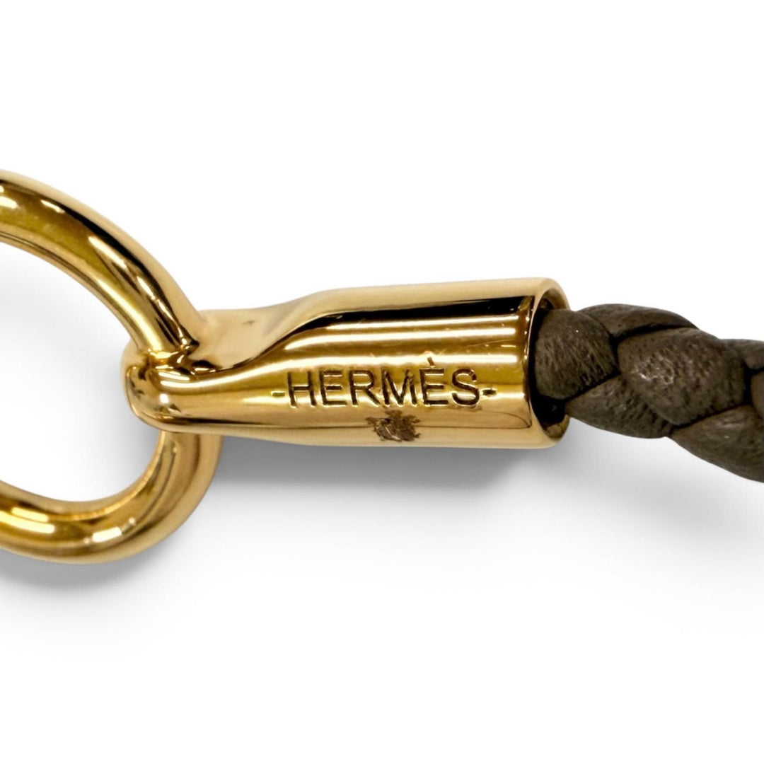 Excellent HERMES bracelet Grenan Brown leather Women