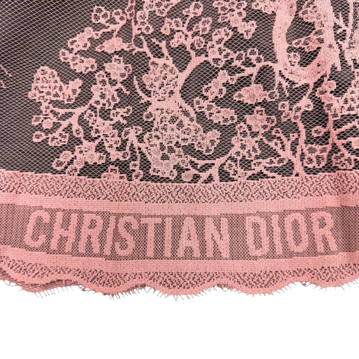 Excellent Christian Dior Lace Dioliviera midi skirt pink Women 44 341J52A8610