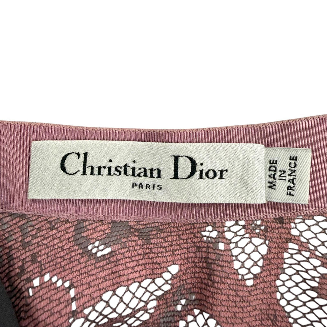 Excellent Christian Dior Lace Dioliviera midi skirt pink Women 44 341J52A8610