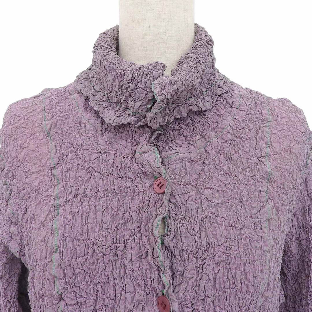 Excellent me ISSEY MIYAKE cardigan Cauliflower High Neck purple Women MI24FA682