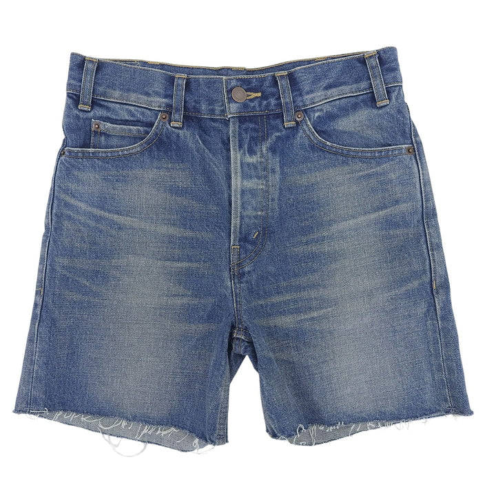 Pristine CELINE Denim pants cut off Indigo cotton Women 24 N757 930F 07UW
