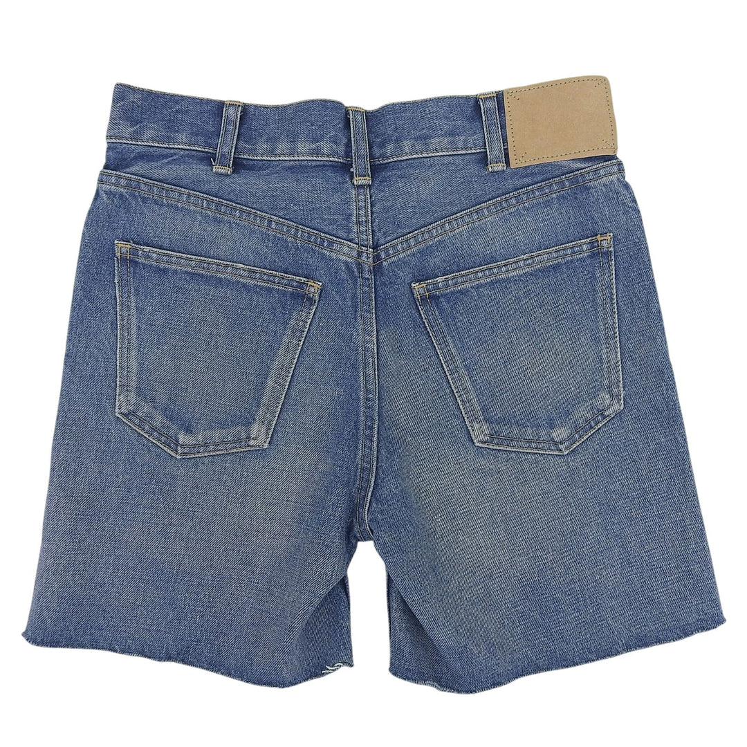 Pristine CELINE Denim pants cut off Indigo cotton Women 24 N757 930F 07UW