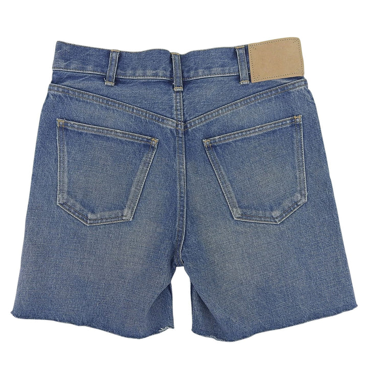 Pristine CELINE Denim pants cut off Indigo cotton Women 24 N757 930F 07UW