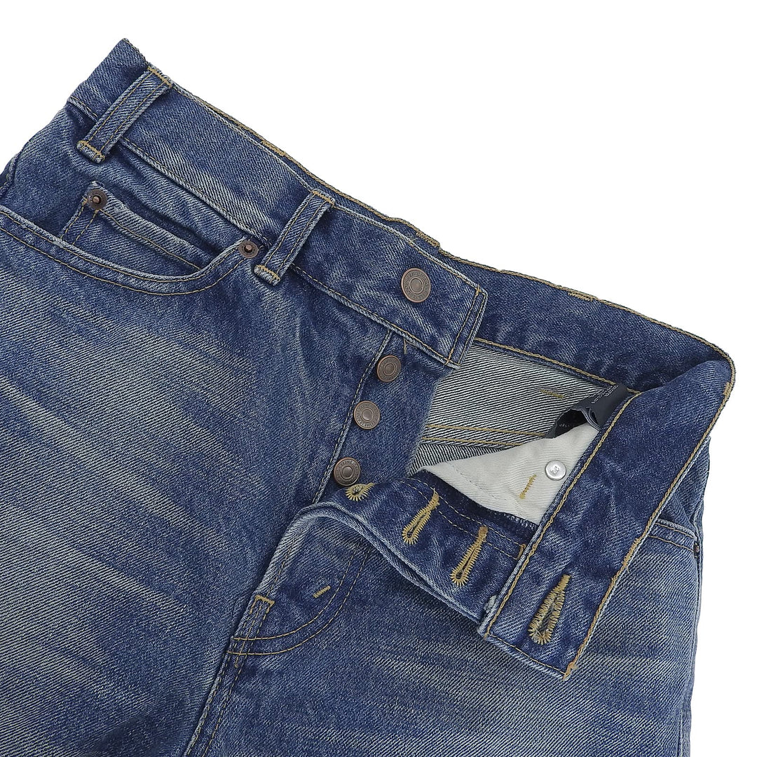 Pristine CELINE Denim pants cut off Indigo cotton Women 24 N757 930F 07UW