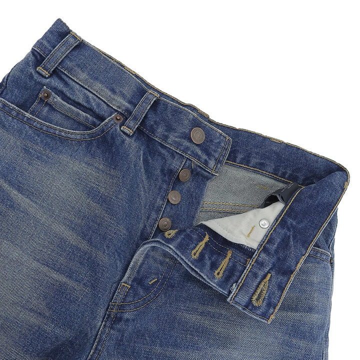 Pristine CELINE Denim pants cut off Indigo cotton Women 24 N757 930F 07UW