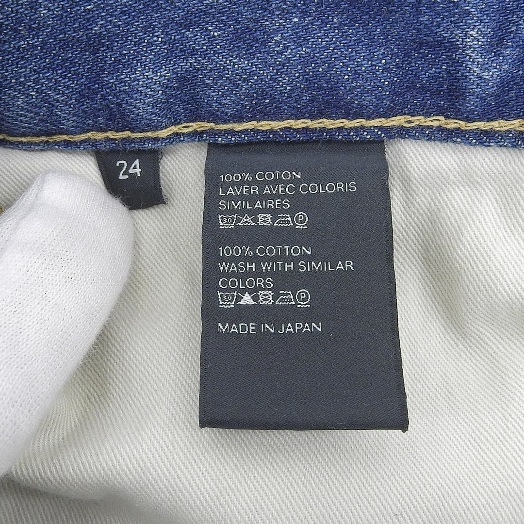 Pristine CELINE Denim pants cut off Indigo cotton Women 24 N757 930F 07UW