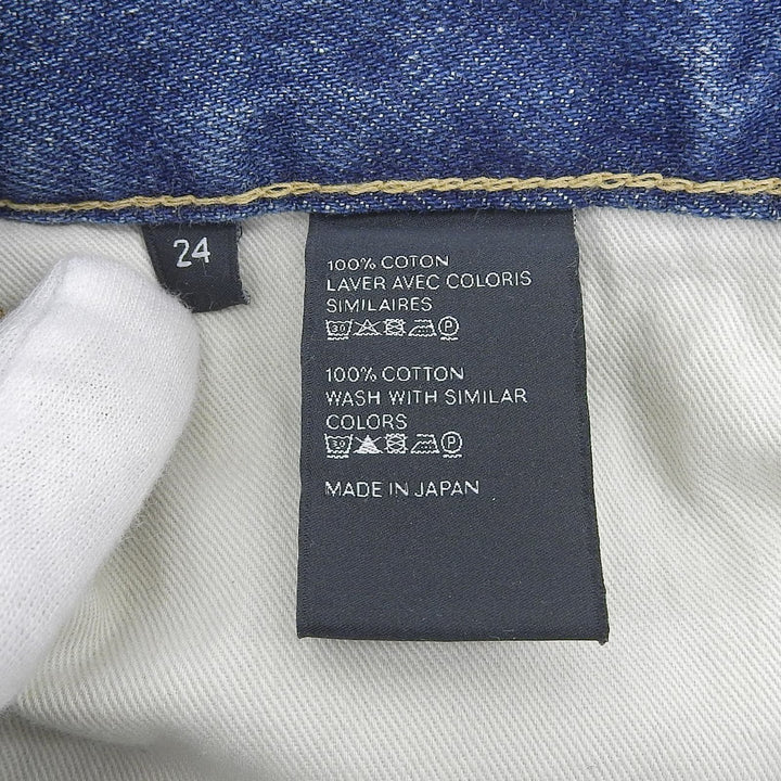 Pristine CELINE Denim pants cut off Indigo cotton Women 24 N757 930F 07UW