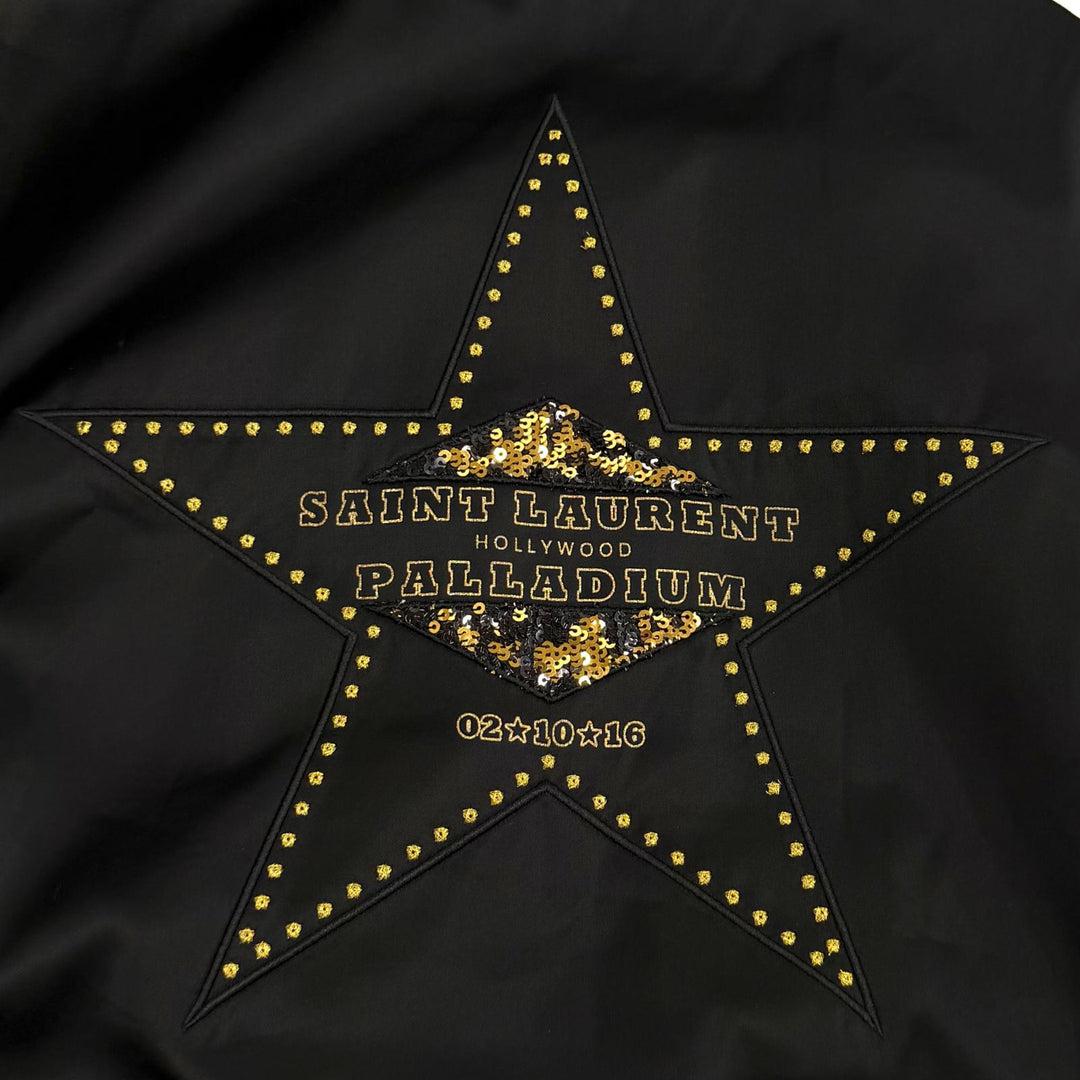 Great SAINT LAURENT PARIS Jacket Teddy Palladium black Rayon Women 36 443399