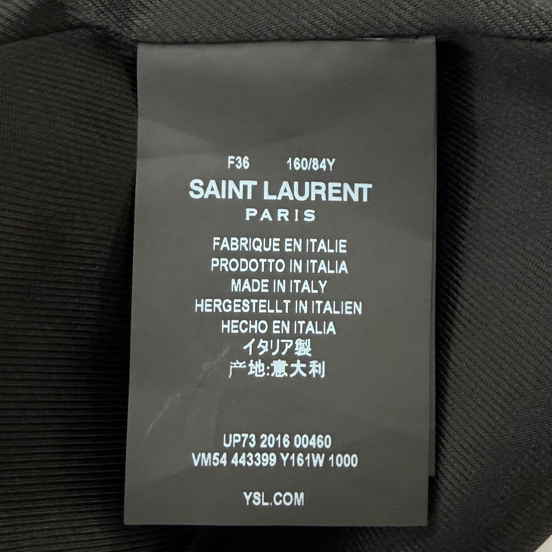 Great SAINT LAURENT PARIS Jacket Teddy Palladium black Rayon Women 36 443399