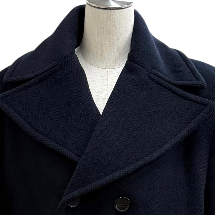Excellent SAINT LAURENT PARIS pea coat double-breasted Navy wool Women 36 720194