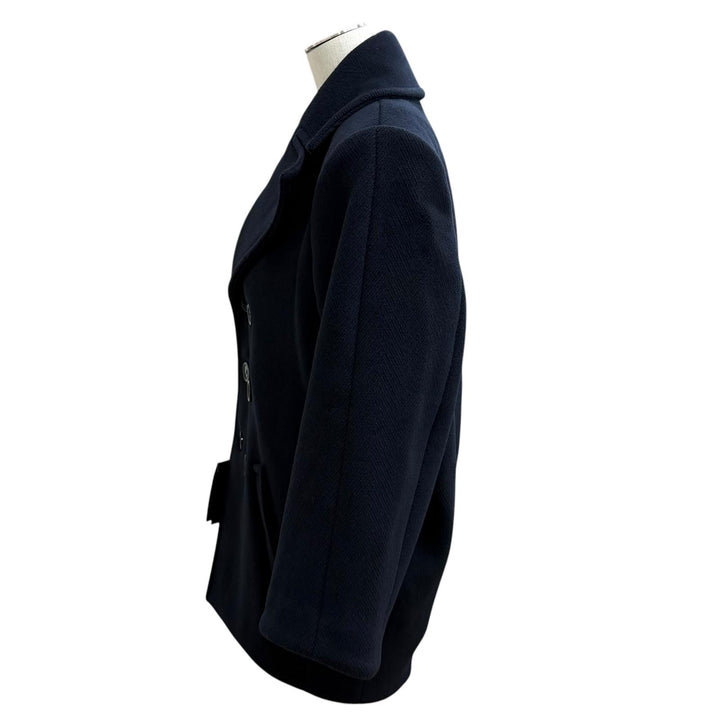 Excellent SAINT LAURENT PARIS pea coat double-breasted Navy wool Women 36 720194