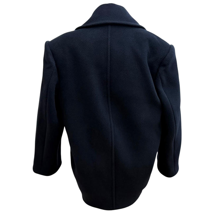 Excellent SAINT LAURENT PARIS pea coat double-breasted Navy wool Women 36 720194