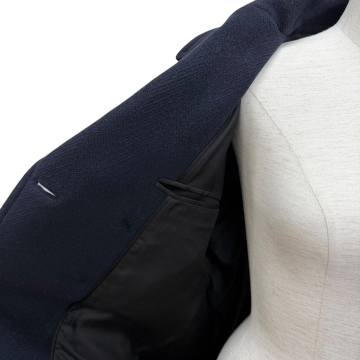 Excellent SAINT LAURENT PARIS pea coat double-breasted Navy wool Women 36 720194
