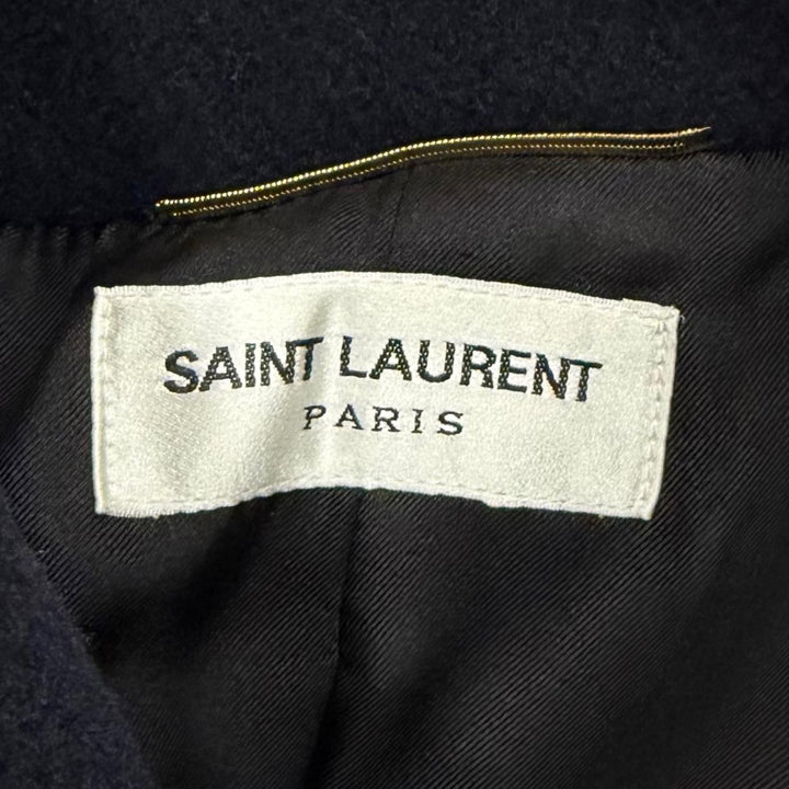 Excellent SAINT LAURENT PARIS pea coat double-breasted Navy wool Women 36 720194