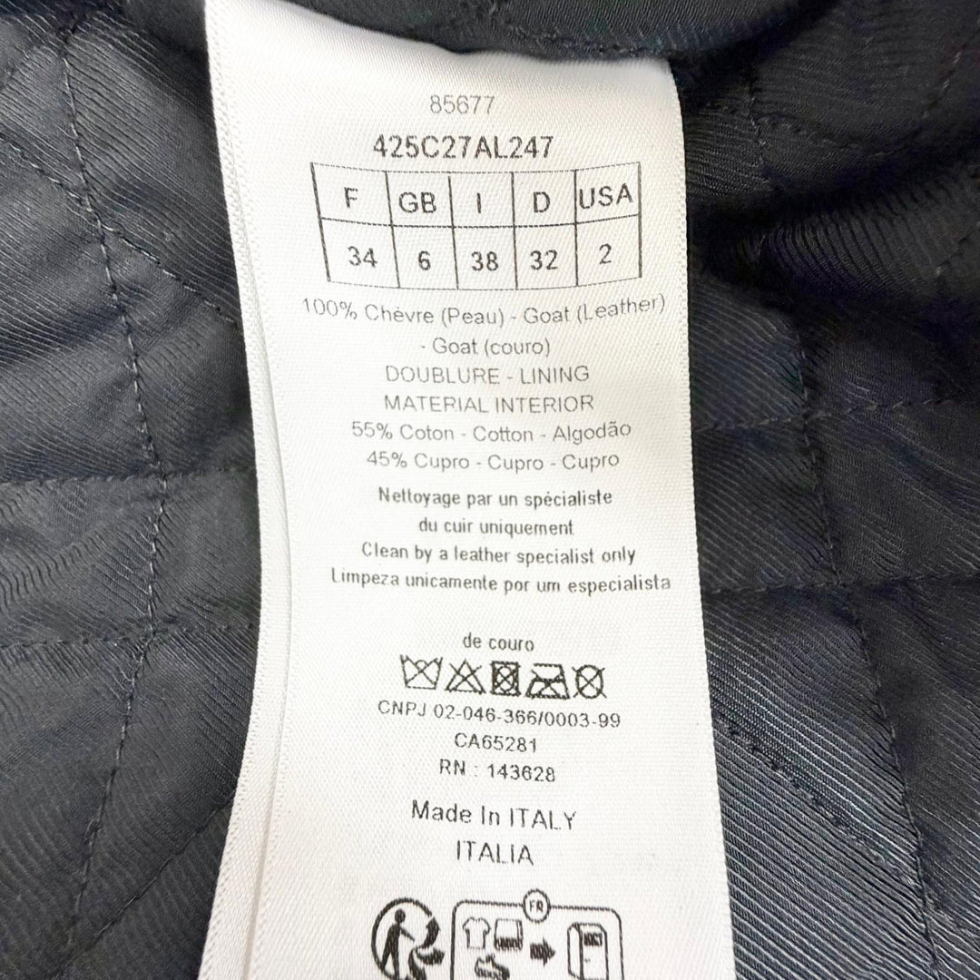 Excellent Christian Dior leather jacket Single Leather Jacket 38 425C27AL247