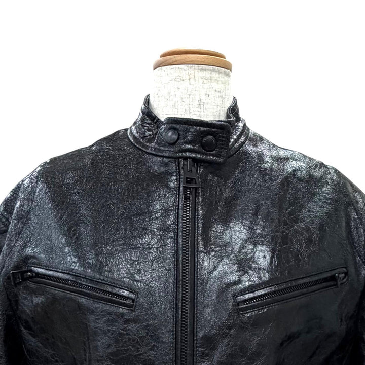 Excellent Christian Dior leather jacket Single Leather Jacket 38 425C27AL247