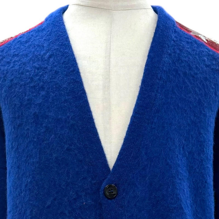 Excellent CELINE cardigan Star sequin knit blue alpaca mens M 2AG33420U