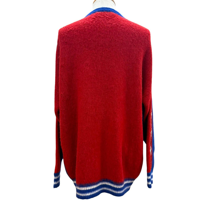 Excellent CELINE cardigan Star sequin knit blue alpaca mens M 2AG33420U
