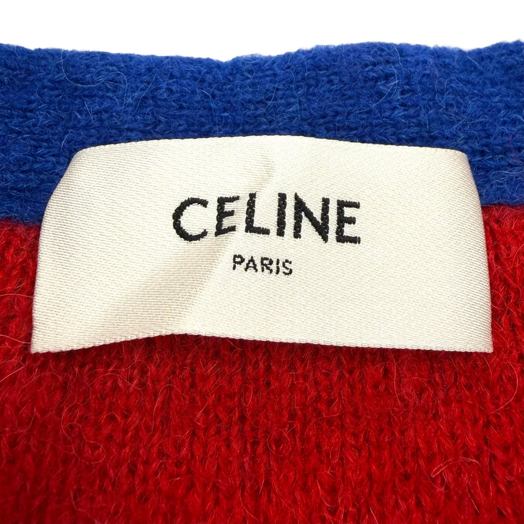 Excellent CELINE cardigan Star sequin knit blue alpaca mens M 2AG33420U
