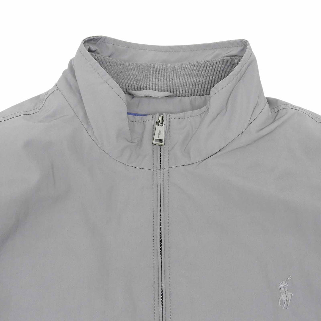 Excellent POLO RALPH LAUREN Jacket Zip-up stand-up collar gray polyester mens L