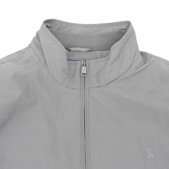 Excellent POLO RALPH LAUREN Jacket Zip-up stand-up collar gray polyester mens L