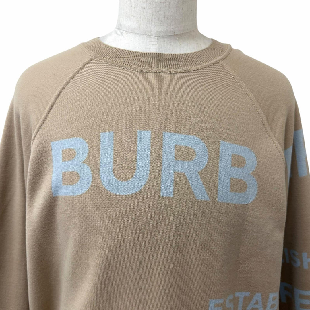 Excellent BURBERRY sweater Horseferry Knit beige Super Merino