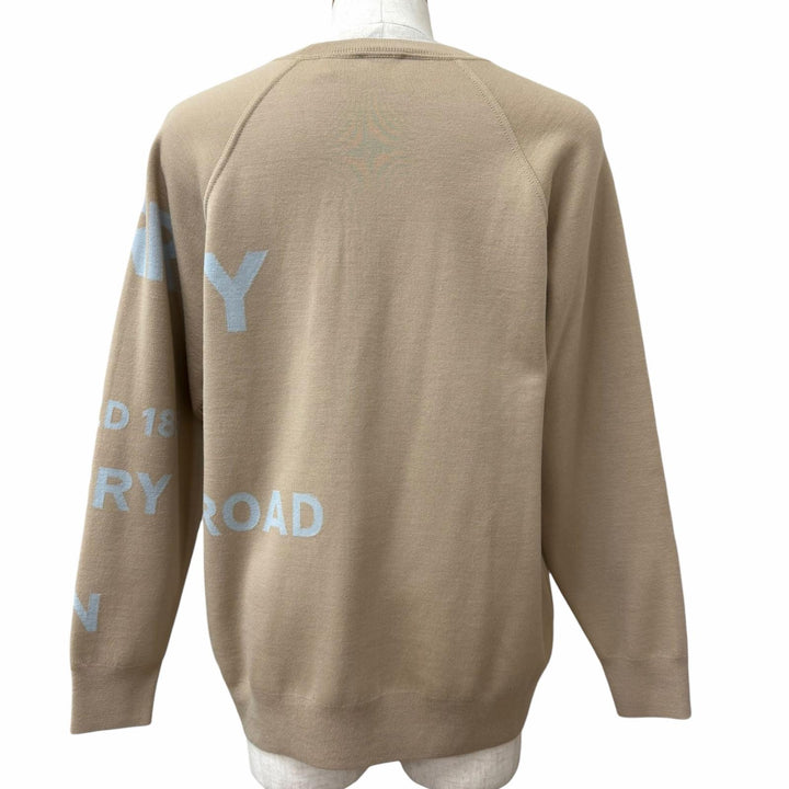 Excellent BURBERRY sweater Horseferry Knit beige Super Merino