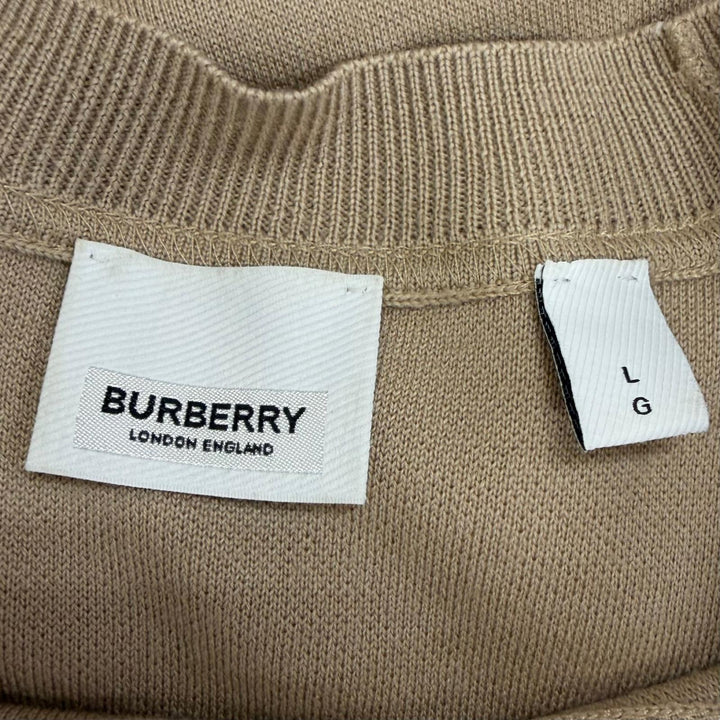 Excellent BURBERRY sweater Horseferry Knit beige Super Merino
