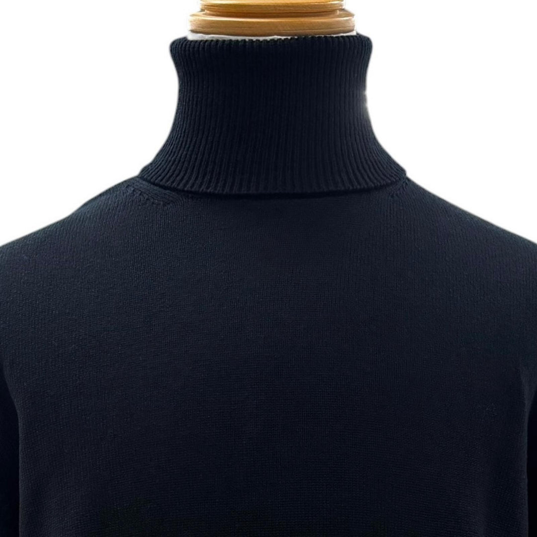 Excellent CELINE sweater Loose-fit turtleneck black cashmere mens S 2AC80207O