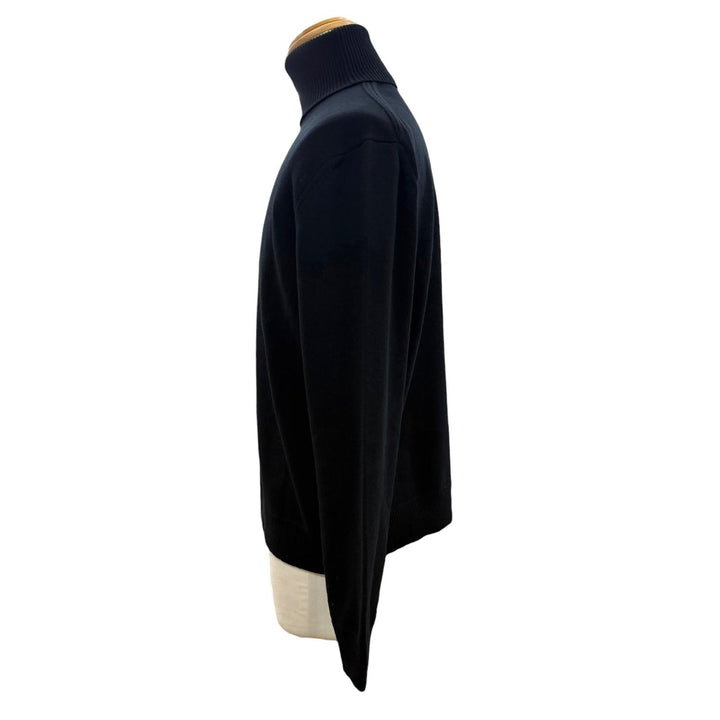 Excellent CELINE sweater Loose-fit turtleneck black cashmere mens S 2AC80207O