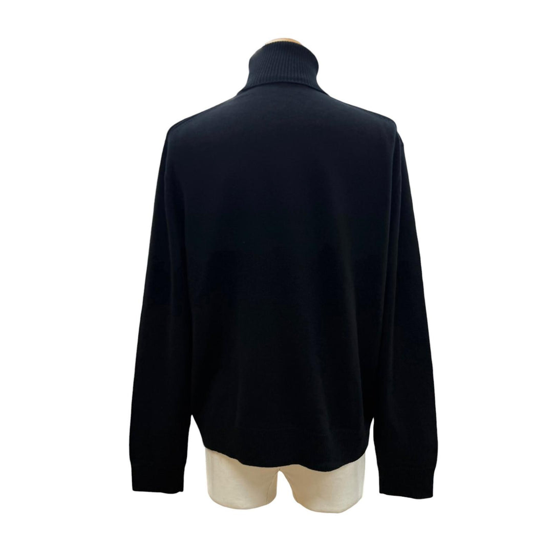 Excellent CELINE sweater Loose-fit turtleneck black cashmere mens S 2AC80207O