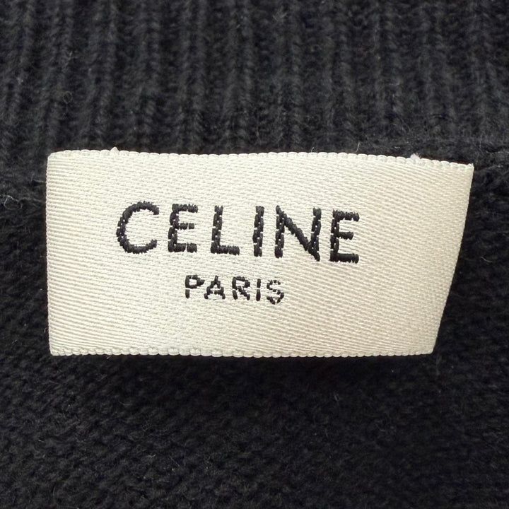 Excellent CELINE sweater Loose-fit turtleneck black cashmere mens S 2AC80207O
