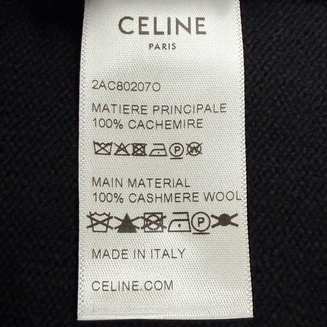 Excellent CELINE sweater Loose-fit turtleneck black cashmere mens S 2AC80207O
