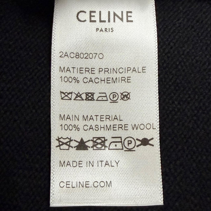 Excellent CELINE sweater Loose-fit turtleneck black cashmere mens S 2AC80207O