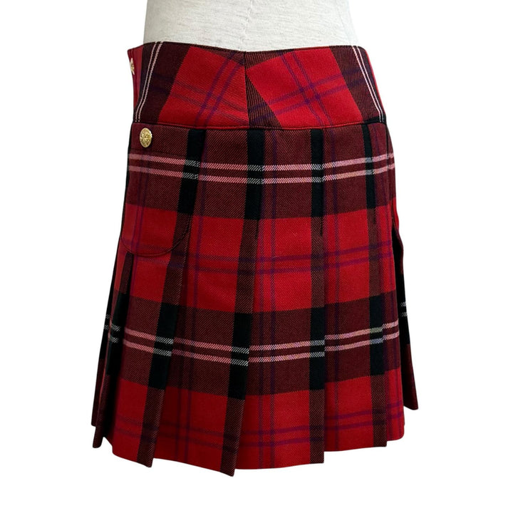 Excellent CELINE Pleated skirt Red wool Women 36 2J744696X.27NU