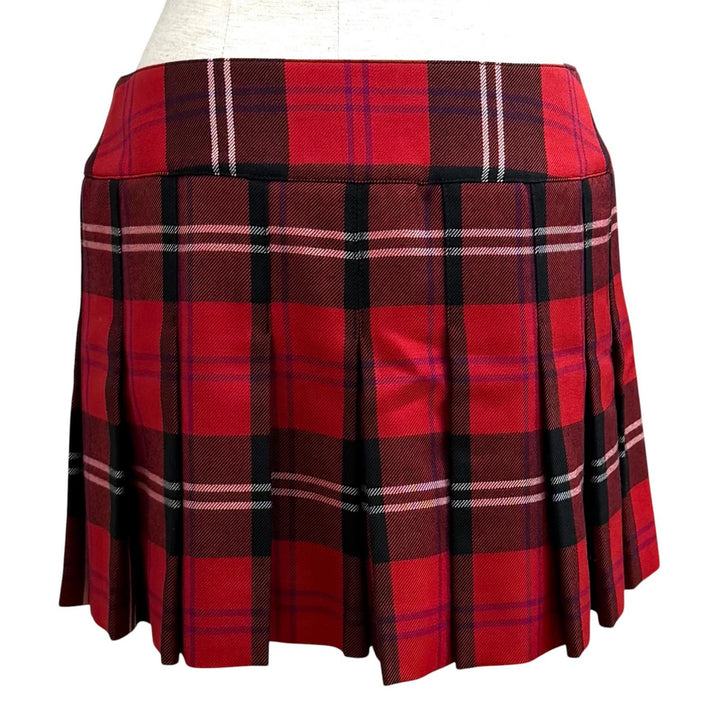 Excellent CELINE Pleated skirt Red wool Women 36 2J744696X.27NU