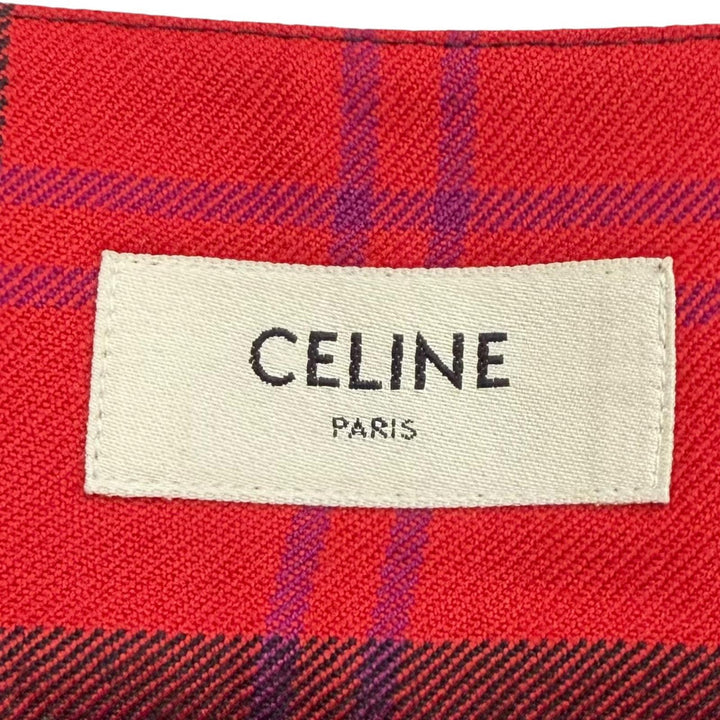 Excellent CELINE Pleated skirt Red wool Women 36 2J744696X.27NU