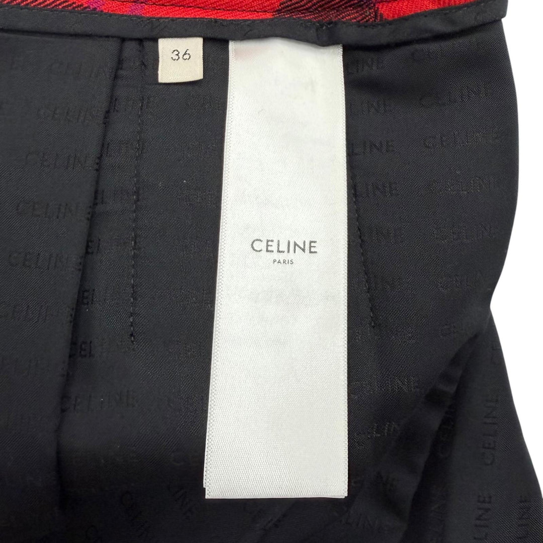 Excellent CELINE Pleated skirt Red wool Women 36 2J744696X.27NU